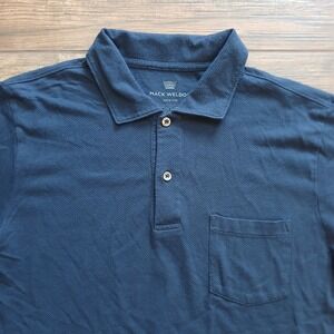 Mack‎ Weldon Polo Mens Medium Blue Golf Shirt Cotton Modal Blend Casual Stretch